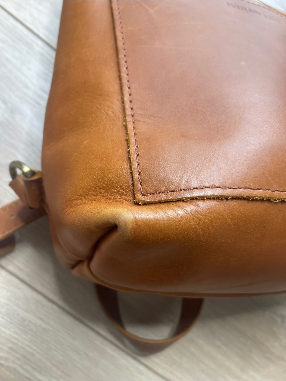 Portland Leather Tan Leather Zip-Front Tote Backpack - Picture 7 of 15